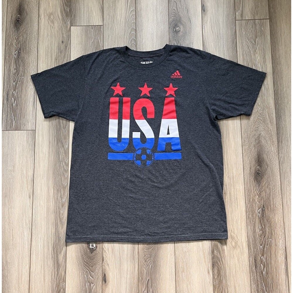 Adidas Go-To Tee Men's USA Soccer Short Sleeve Shirt Mens Size Large Cotton